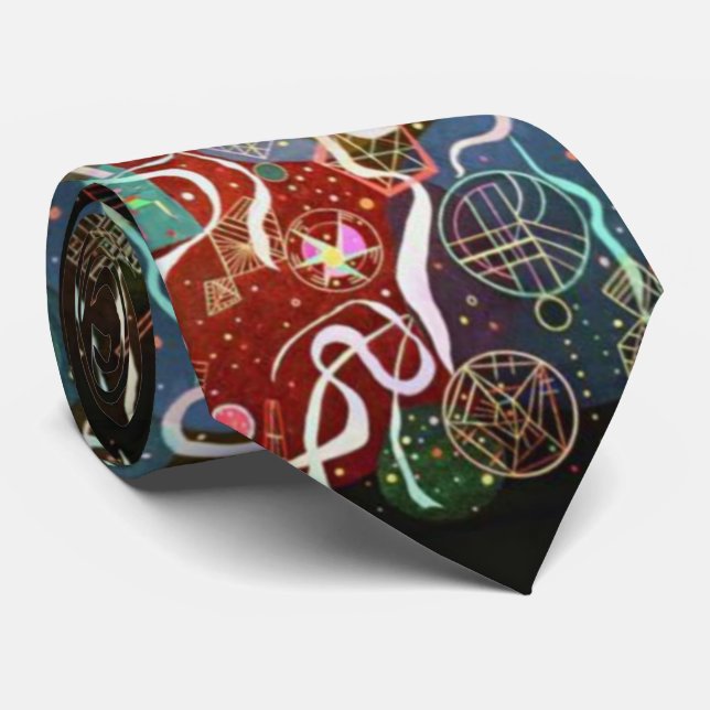 Wassily Kandinsky Movement I Squares Circles Tie (Rolled)