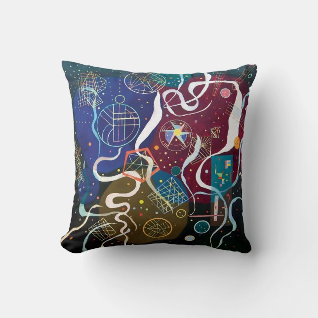Wassily Kandinsky - Movement One Abstract Art Cushion (Front)