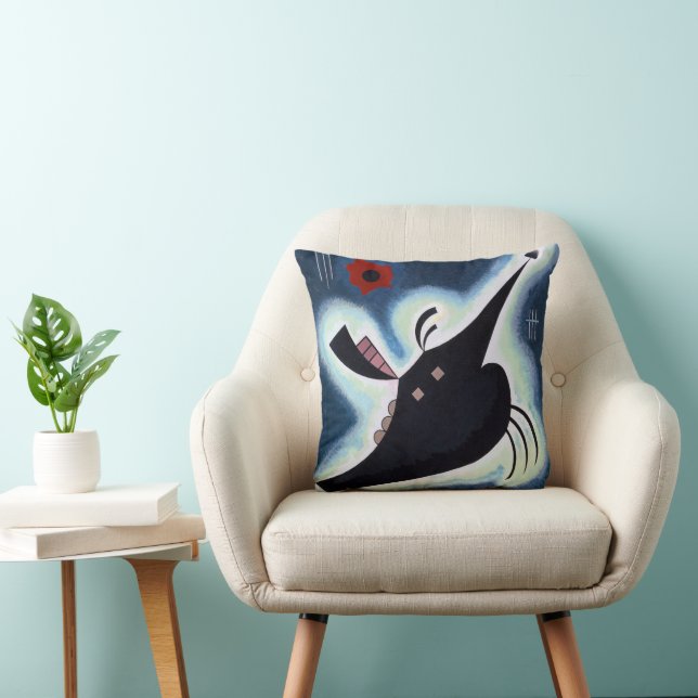 Wassily Kandinsky - Pointed Black. Cushion (Chair)