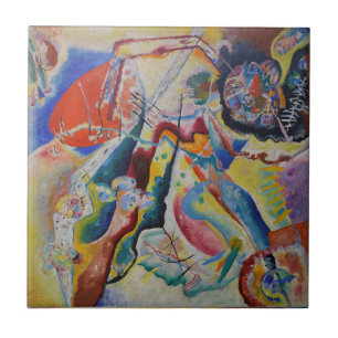 Wassily Kandinsky Red stain Classic Abstract Art Ceramic Tile