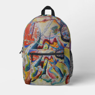 Wassily Kandinsky Red stain Classic Abstract Art Printed Backpack