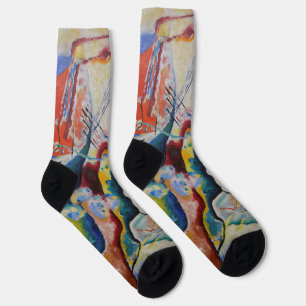 Wassily Kandinsky Red stain Classic Abstract Art Socks