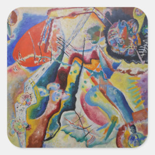 Wassily Kandinsky Red stain Classic Abstract Art Square Sticker