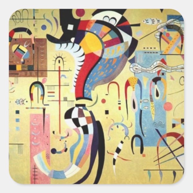 Wassily Kandinsky Square Sticker (Front)