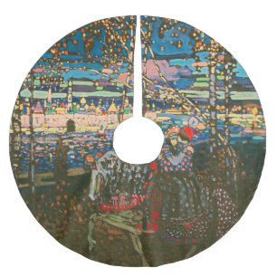 Wassily Kandinsky The Riding Couple Russian Art Brushed Polyester Tree Skirt