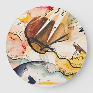 Wassily Kandinsky's Rain Landscape Large Clock