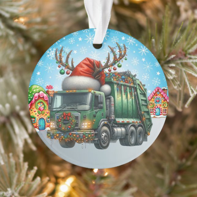 Waste Management Garbage Truck  Ornament (Tree)