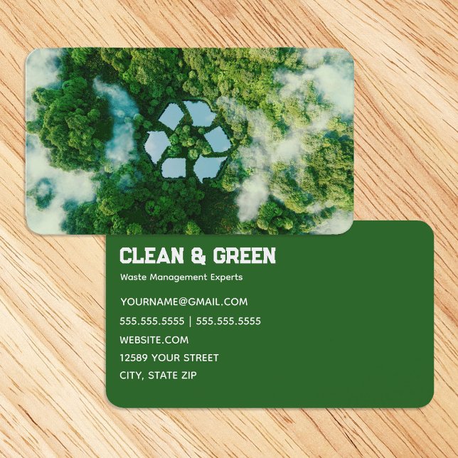Waste Management Recycling Business Card (Recycling Business Cards)