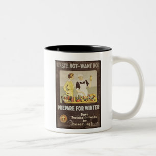 Waste Not Want Not - Mother and Daughter Canning Two-Tone Coffee Mug