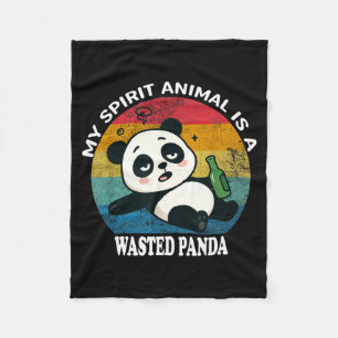 Wasted Panda Is My Srit Animal Funny Racoon Meme  Fleece Blanket