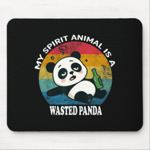Wasted Panda Is My Srit Animal Funny Racoon Meme Mouse Pad