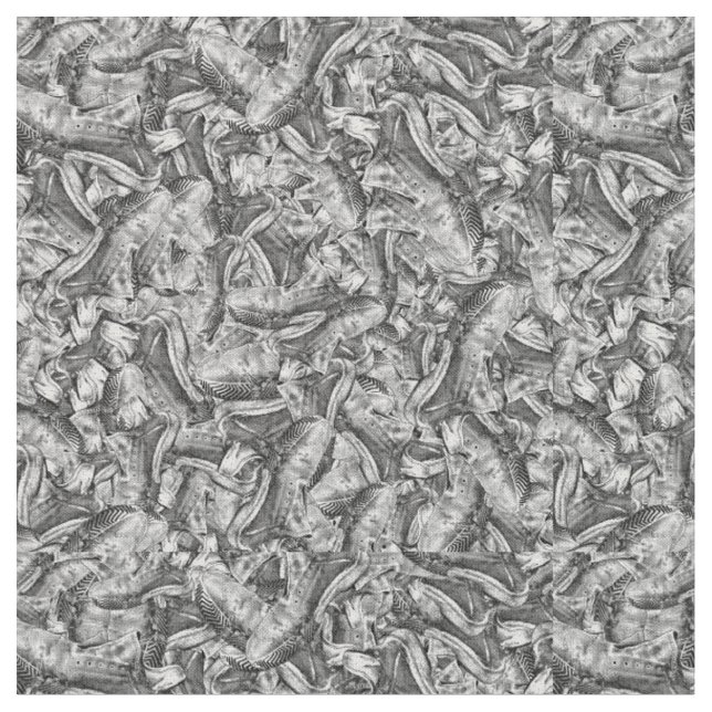 Wasted running shoes graphic motif  random pattern fabric (Close Up)