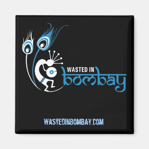 WastedInBombay.com Square Magnet
