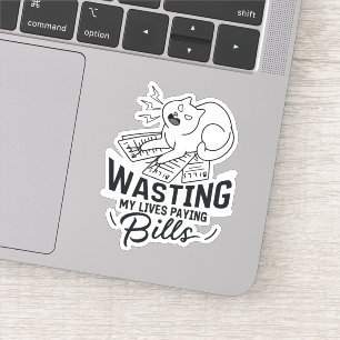 Wasting My Lives Funny Cat Design