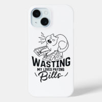 Wasting My Lives Funny Cat Design