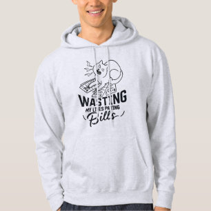 Wasting My Lives Funny Cat Design Hoodie