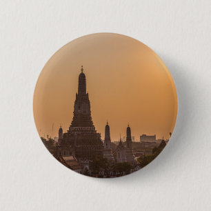 Wat Arun Temple bangkok Thailand at sunset 6 Cm Round Badge
