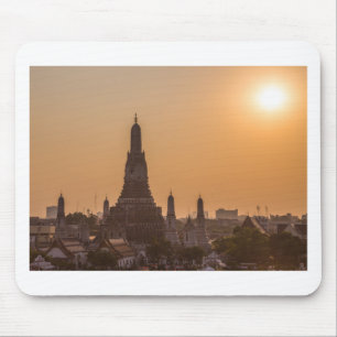 Wat Arun Temple bangkok Thailand at sunset Mouse Pad
