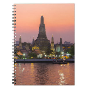 Wat Arun Temple Bangkok Thailand at sunset Notebook