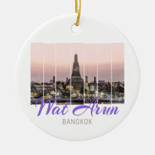 Wat Arun Temple Bangkok Thailand Sunset Souvenir Ceramic Ornament