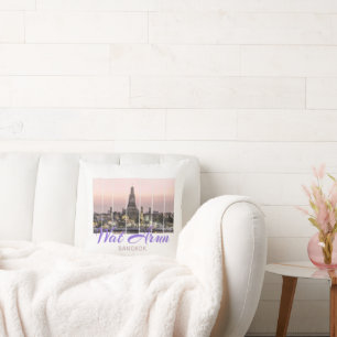 Wat Arun Temple Bangkok Thailand Sunset Souvenir Cushion