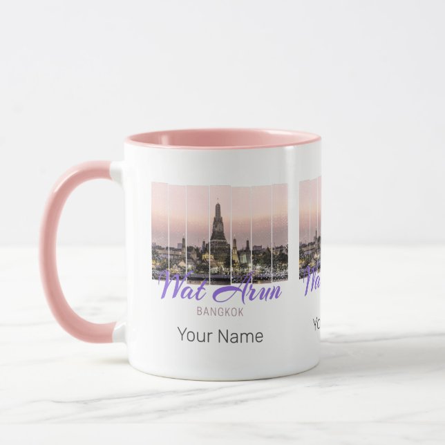 Wat Arun Temple Bangkok Thailand Sunset Souvenir Mug (Left)