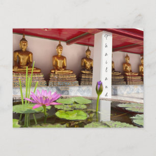 wat pho buddha lotus postcard