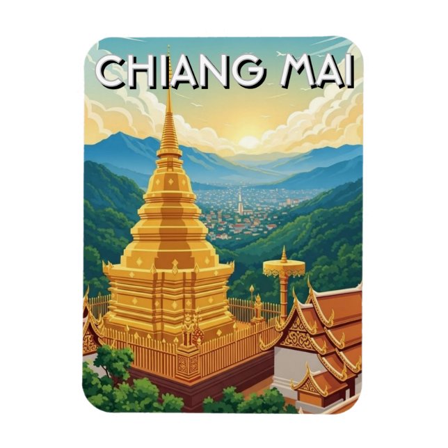 Wat Phrathat Doi Suthep Chiang Mai Thailand Magnet (Vertical)