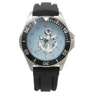Watch - Anchor in White with Shadow