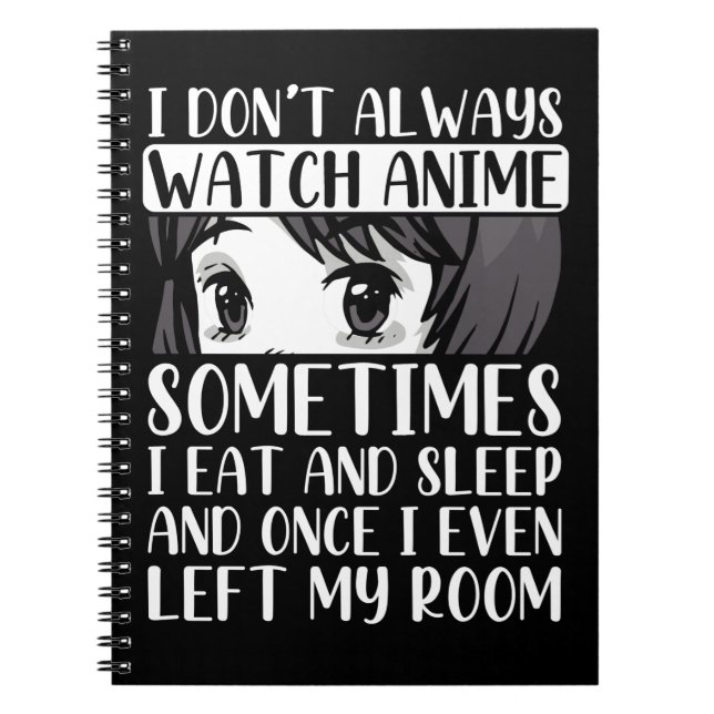 Watch Anime Otaku Girl Japanese Comic Manga Fan Notebook (Front)