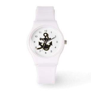 Watch - Black Anchor on  White