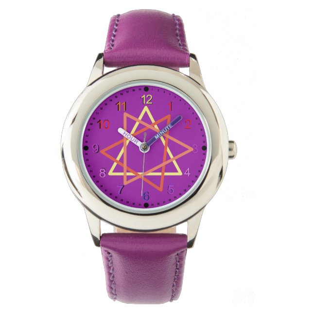 Watch - Colourful Numbers with Triangles (Front)