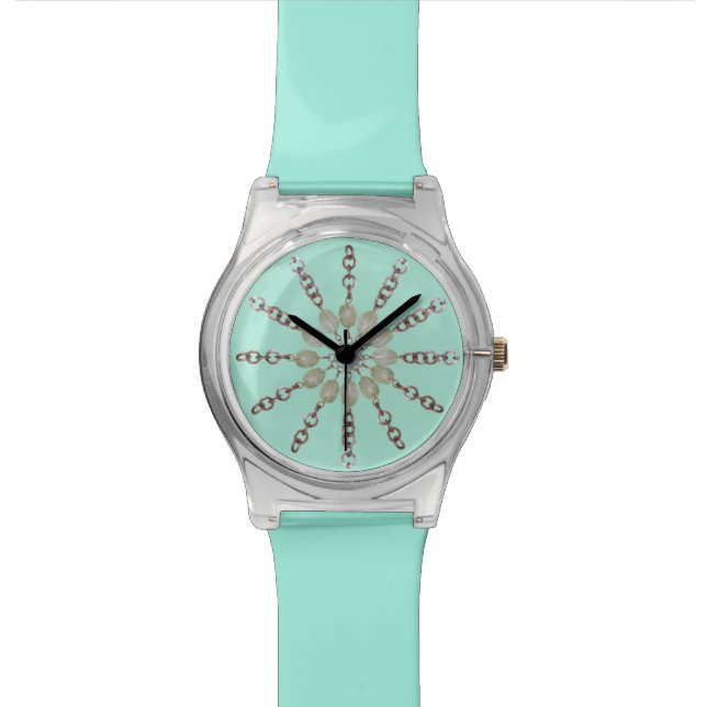 Watch - Copper Chain and Beads (Close Up)