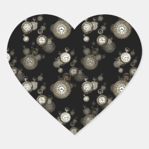 Watch faces print - steampunk patterned accessory heart sticker