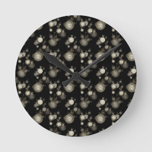 Watch faces print - steampunk patterned accessory round clock