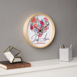 Watch Flowers Design Clock