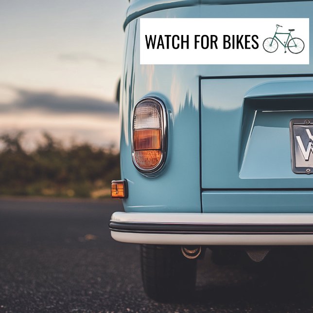 WATCH FOR BIKES Cute Green Bicycle  Bumper Sticker (WATCH FOR BIKES Cute Green Bicycle Bumper Sticker
)