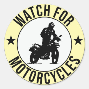 watch for Motorcycles Classic Round Sticker