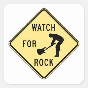 WATCH FOR ROCK- rock and roll/music/indie/metal Square Sticker