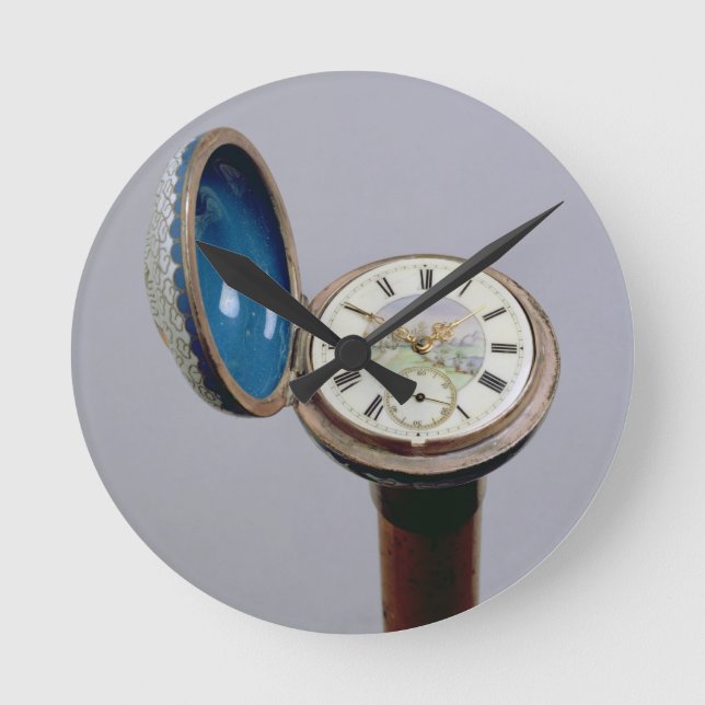 Watch gadget cane (cloisonne enamel) round clock (Front)