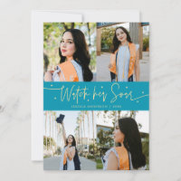Watch Her Soar Multi Photo Aqua Blue Grad