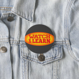 Watch & Learn Radial Oval 7.5 Cm Round Badge