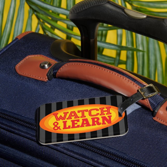 Watch & Learn Radial Oval Stripes Luggage Tag (Front Insitu 3)