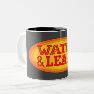 Watch & Learn Radial Oval Two-Tone Coffee Mug