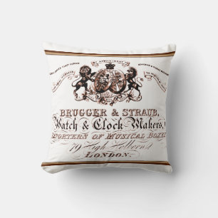 Watch makers vintage advertisement cushion