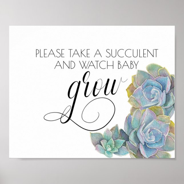 WATCH ME GROW, BABY SHOWER, FAVOR, SUCCULENT FAVOR POSTER (Front)