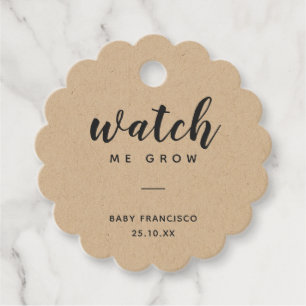 Watch Me Grow Baby Shower Thank You Neutral Plant Favour Tags