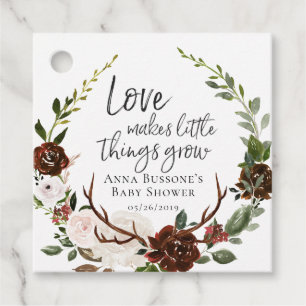 Watch Me Grow   Country Floral Baby Shower Favour Tags