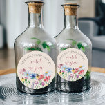 Watch me Grow Country Wildflower Baby Shower Classic Round Sticker<br><div class="desc">Watch me grow wildflower baby shower stickers which you can personalise. This rustic watercolor design has elegant calligraphy and a border of wild flowers including daisy poppy clover,  coneflower and cornflower. Please browse my store - wildflower charm collection - for matching items.</div>