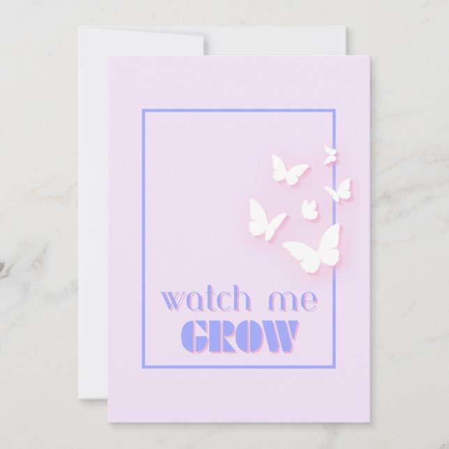 Watch me grow, Motivational, Inspirational, Preppy Holiday Card (Front)